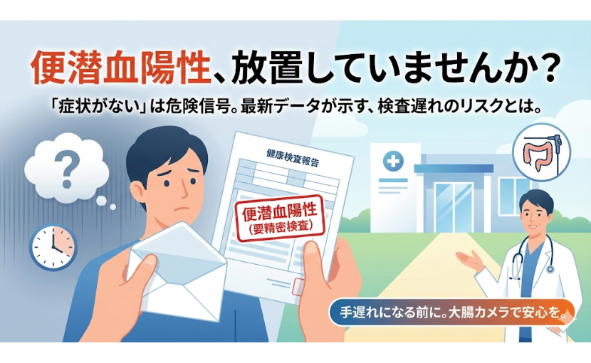 大阪市平野区のやまおか内科クリニック、便潜血陽性は大腸カメラを。
