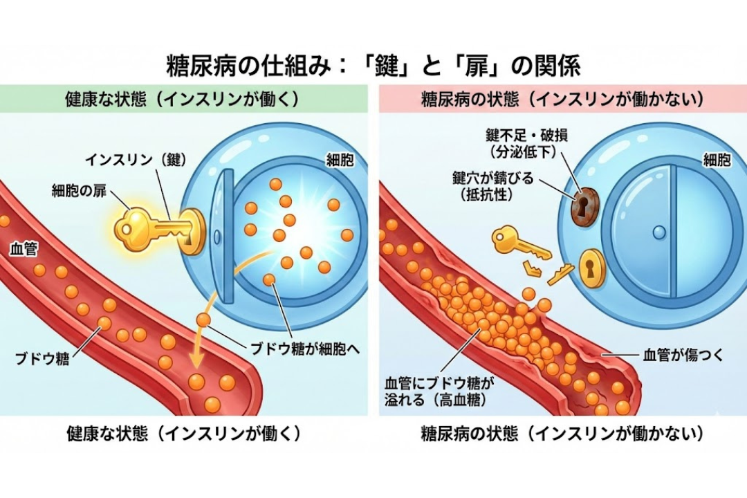 血糖とインスリンの関係、大阪市平野区の糖尿病内科、やまおか内科クリニック