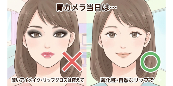 胃カメラ当日のメイク。平野区のやまおか内科クリニック